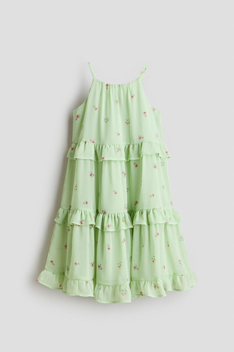 Frill-trimmed strappy dress