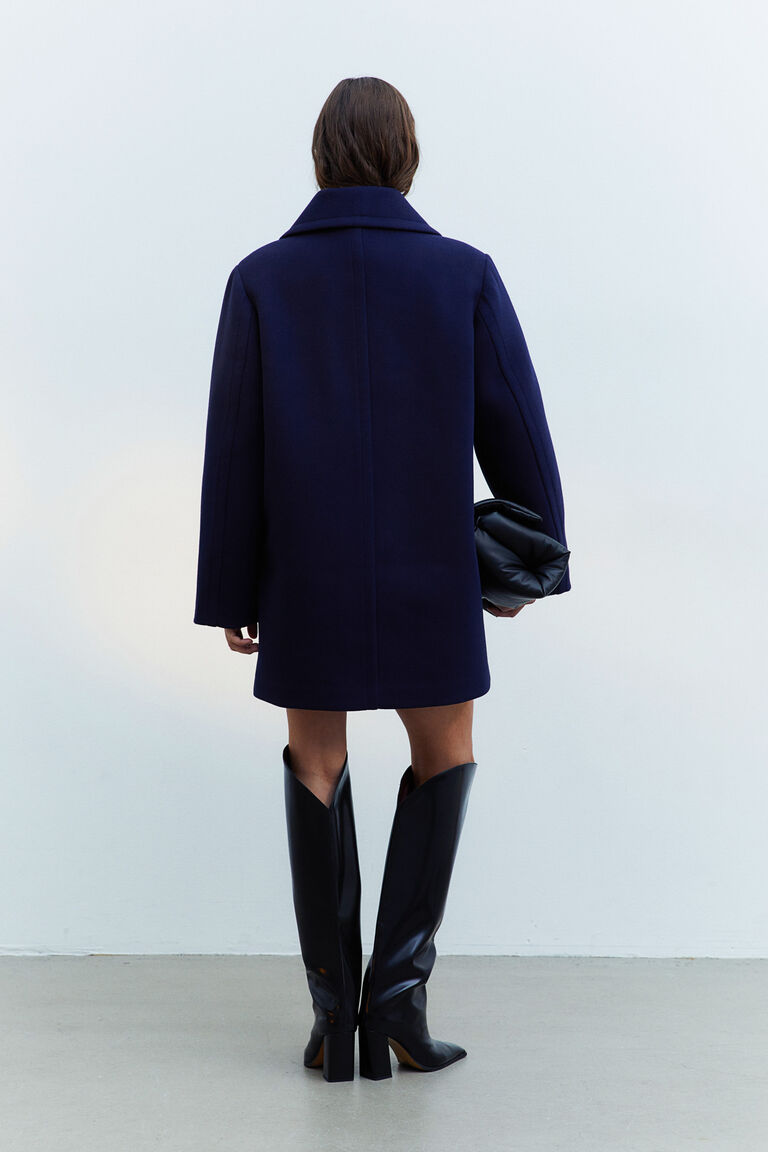 2040126 Grey Double-Breasted Coat