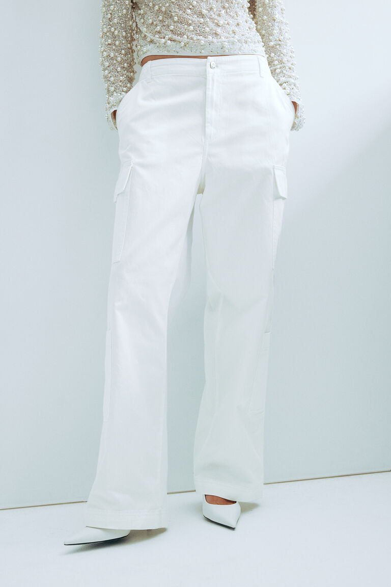 White Cargo Trousers main image 0