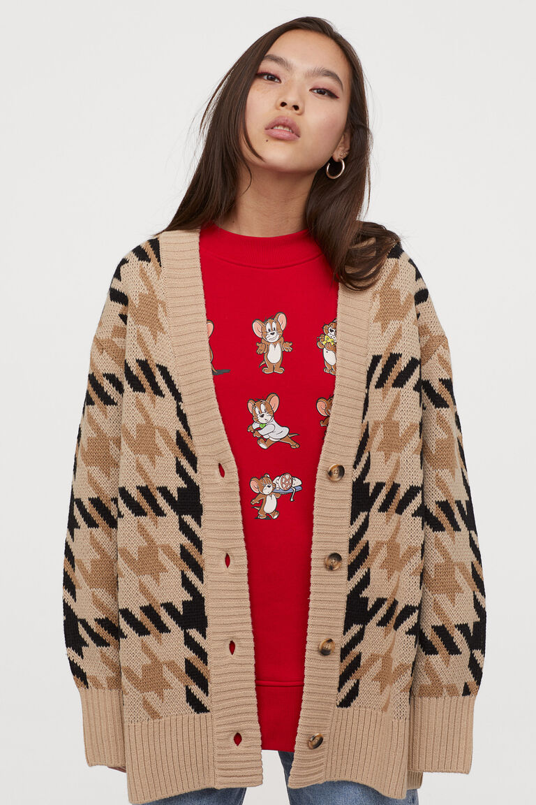 Jacquard knit cardigan h&m Clearance