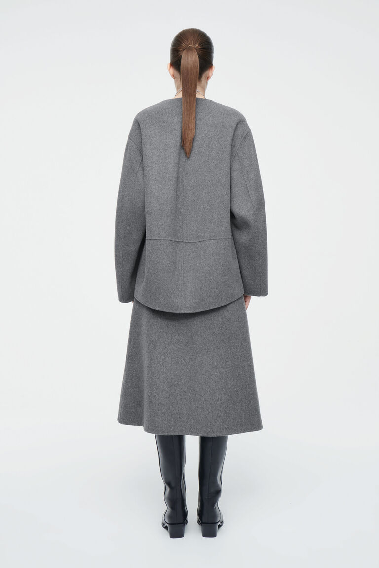 Calf-length skirt with a double-wrap belt, ivory | Sportmax