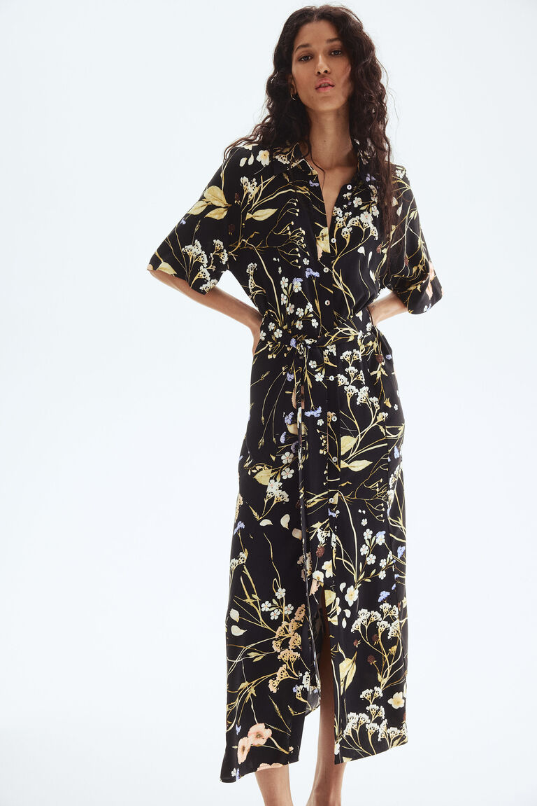 Tie-belt shirt dress