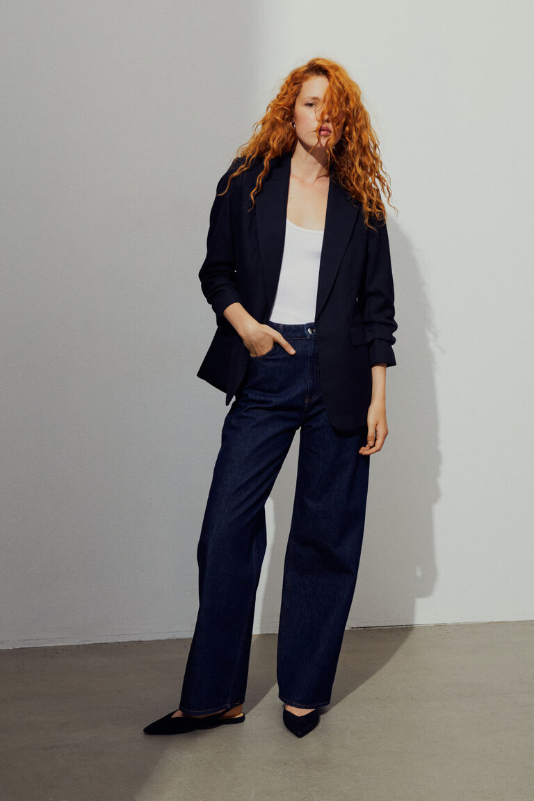 Blazer with flared sleeves