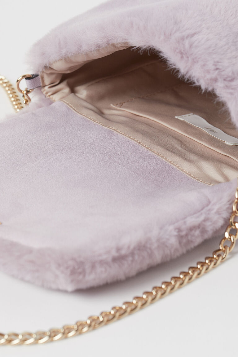 Faux fur shoulder bag