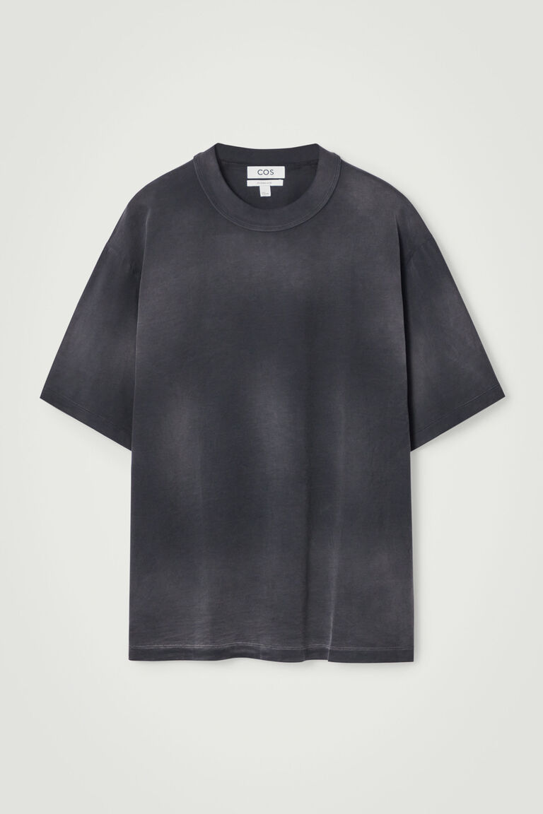OVERSIZED WASHED-JERSEY MOCK-NECK T-SHIRT