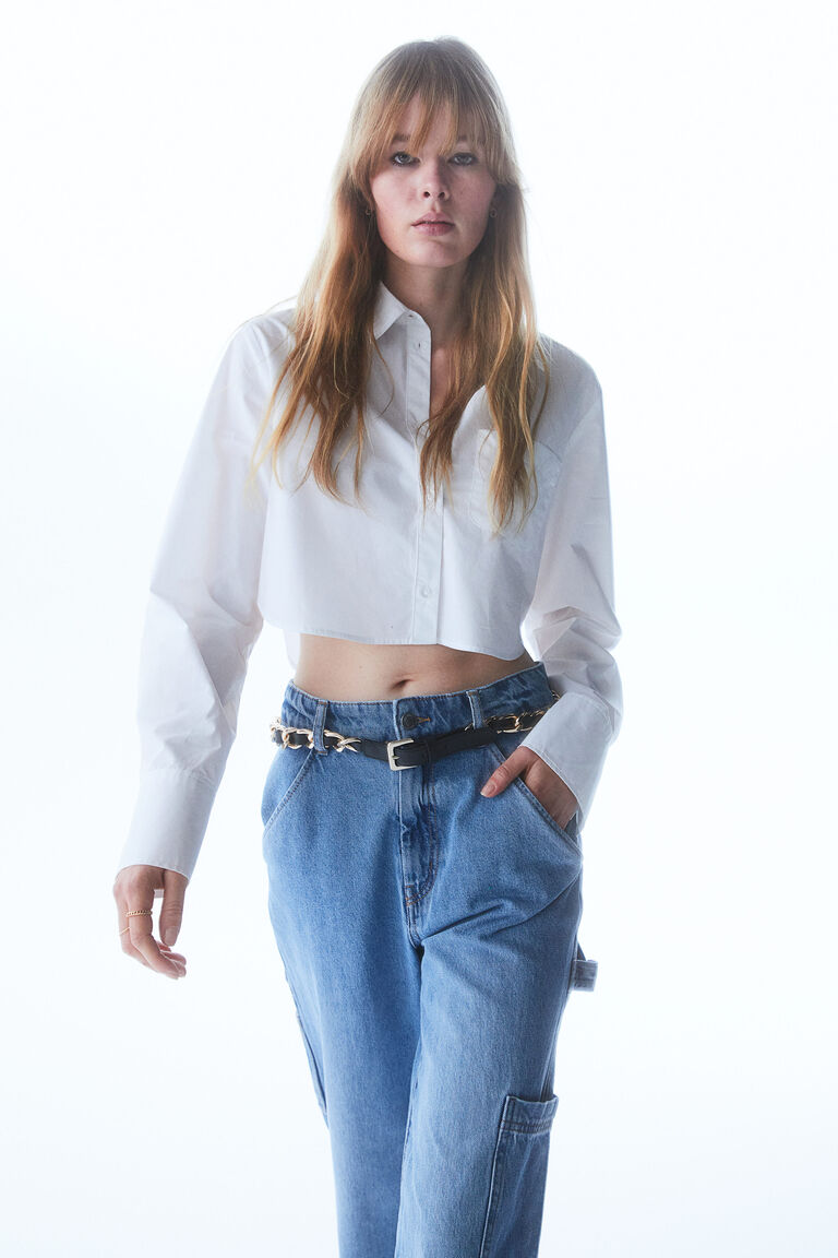 Cotton cropped T-shirt