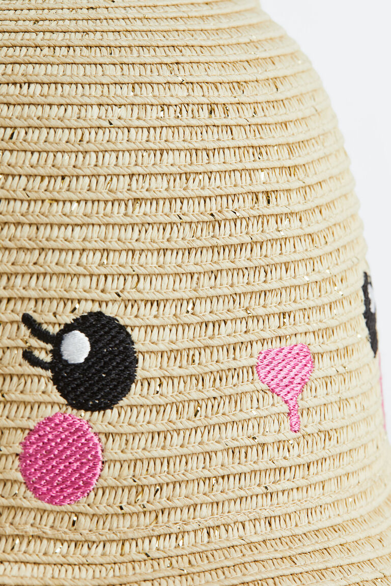Embroidered straw hat