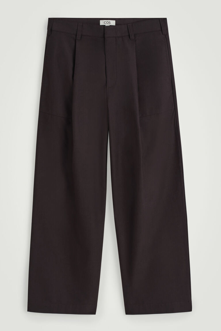 WIDE-LEG COTTON-TWILL TROUSERS