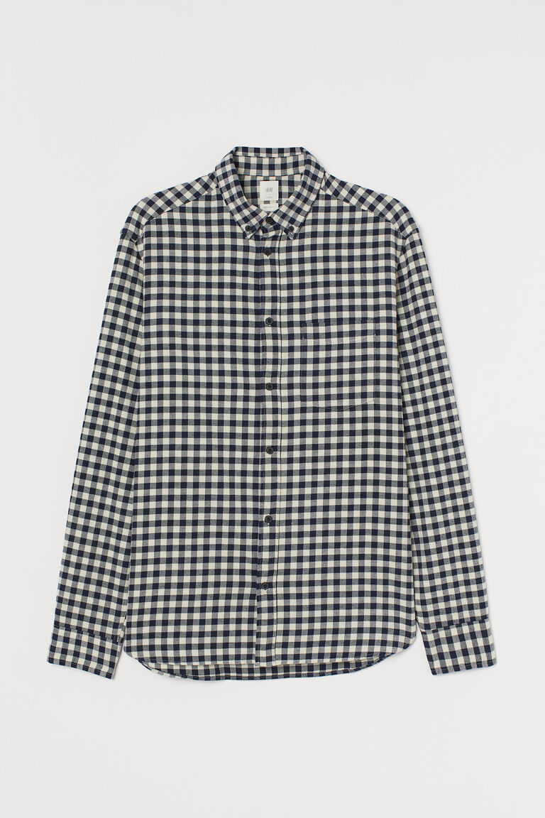 Gingham checked flannel shirt