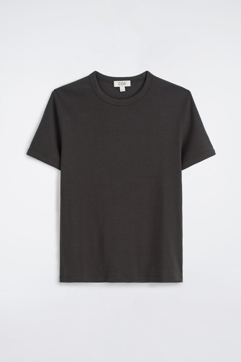 SLIM RIBBED COTTON T-SHIRT