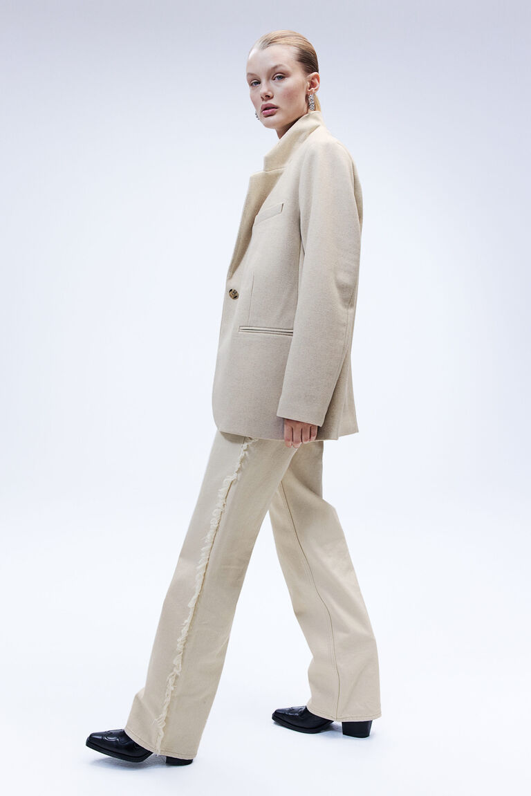 Hollow out single breasted blazer