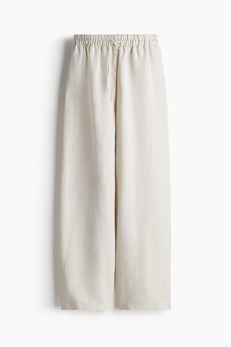 Linen-blend trousers
