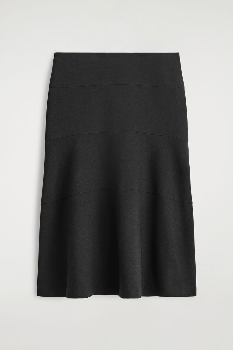 CURVED A-LINE MIDI SKIRT
