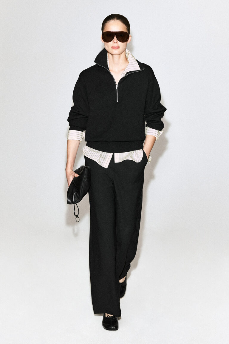 CREPE-JERSEY WIDE-LEG TROUSERS