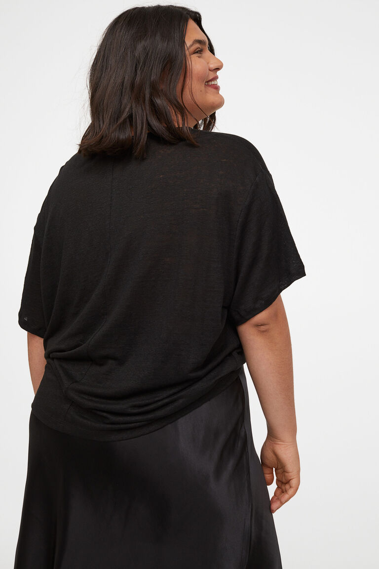 H&M+ Linen jersey top