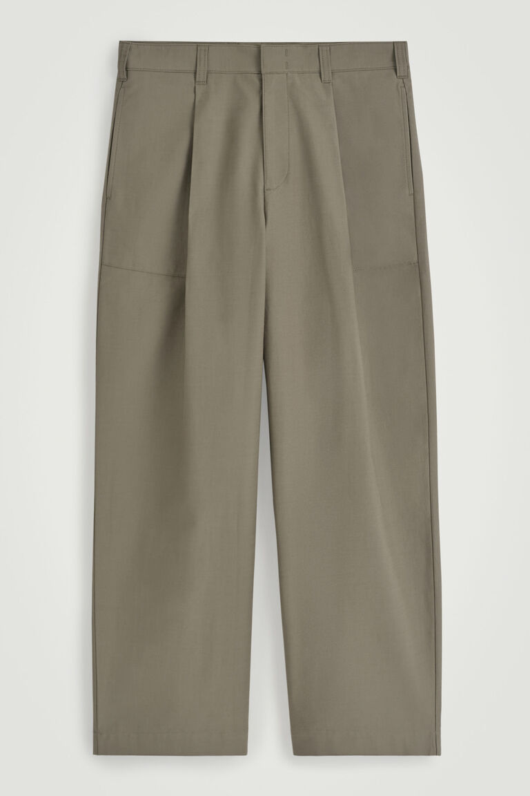 WIDE-LEG COTTON-TWILL TROUSERS
