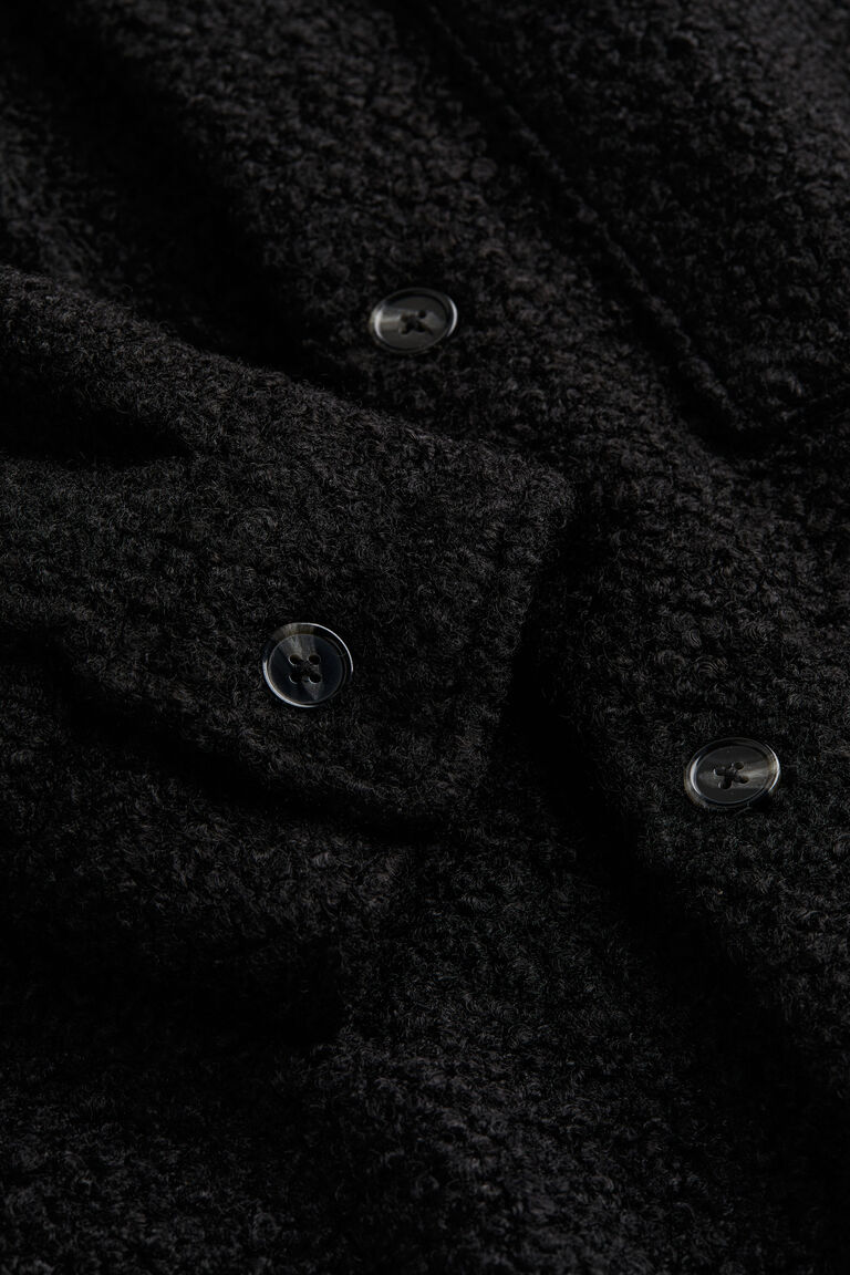 Smocking sleeve boucle pullover M - Black main image 0