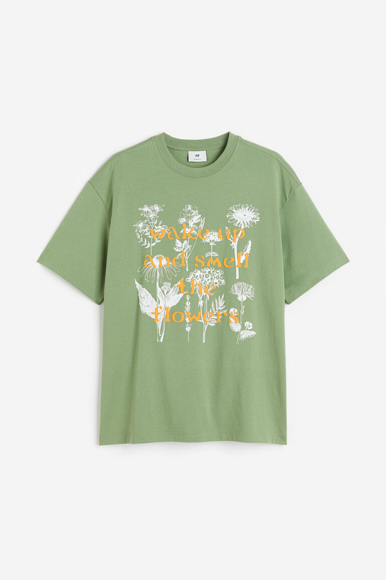 HS T Shirt Technology Touching Image Printing Casual Loose