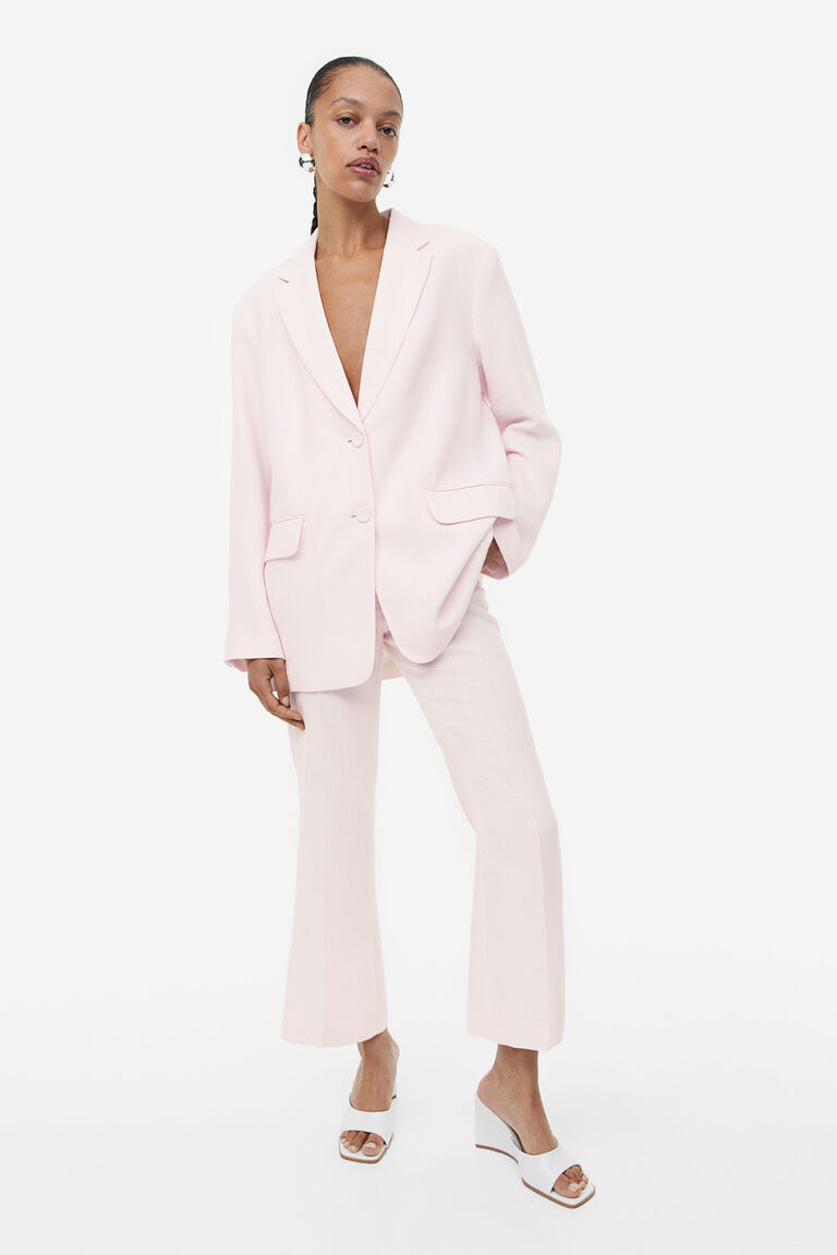 Powder Pink Flared Trousers