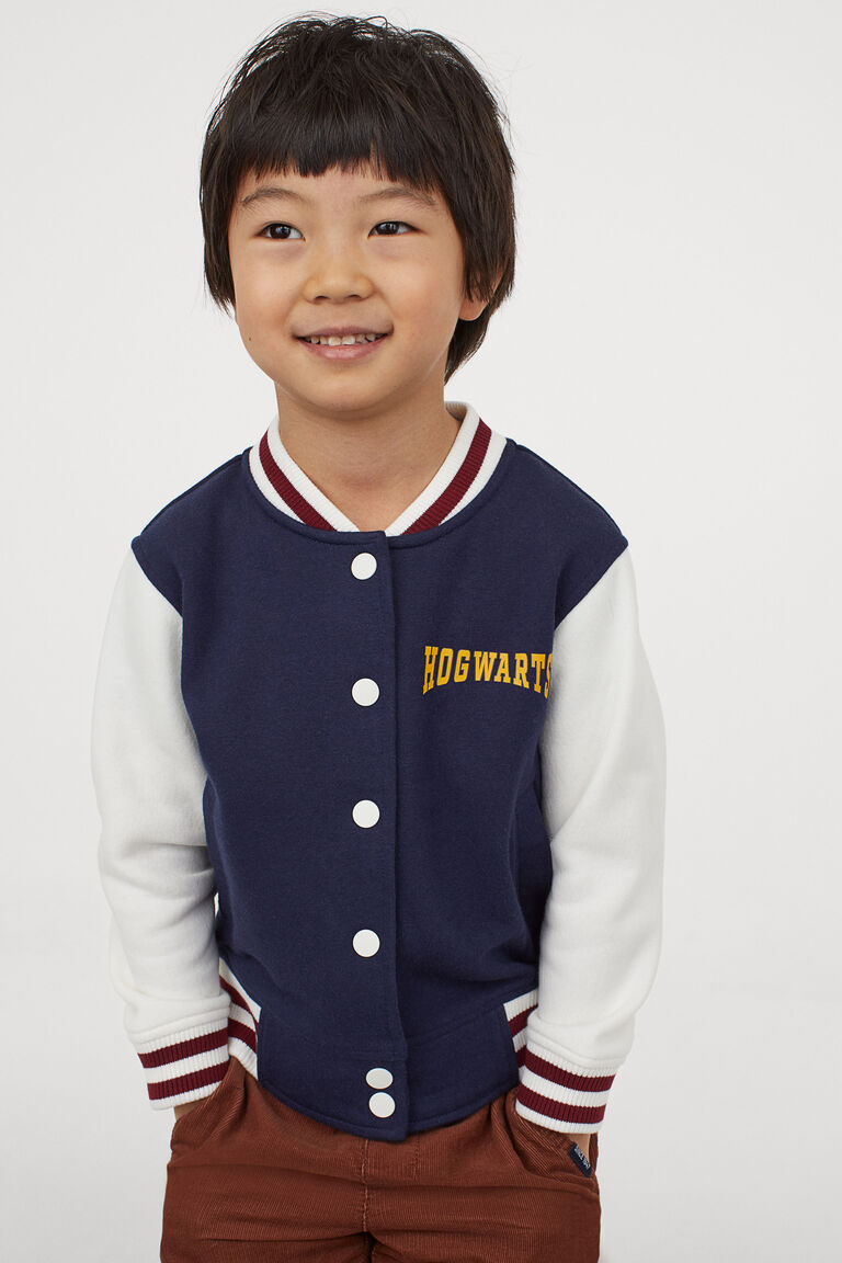 Printed baseball jacket