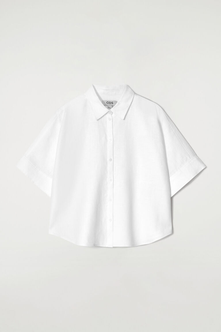 BOXY SHORT-SLEEVED LINEN SHIRT