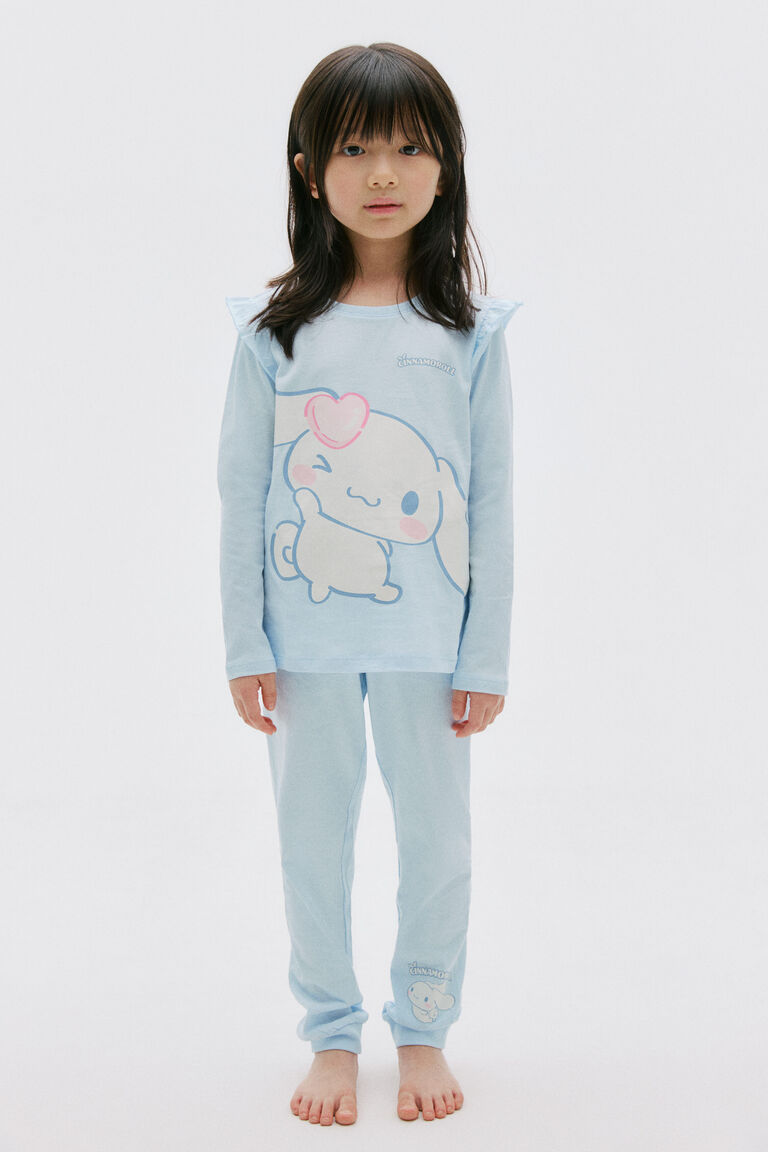 Print-motif cotton pyjamas