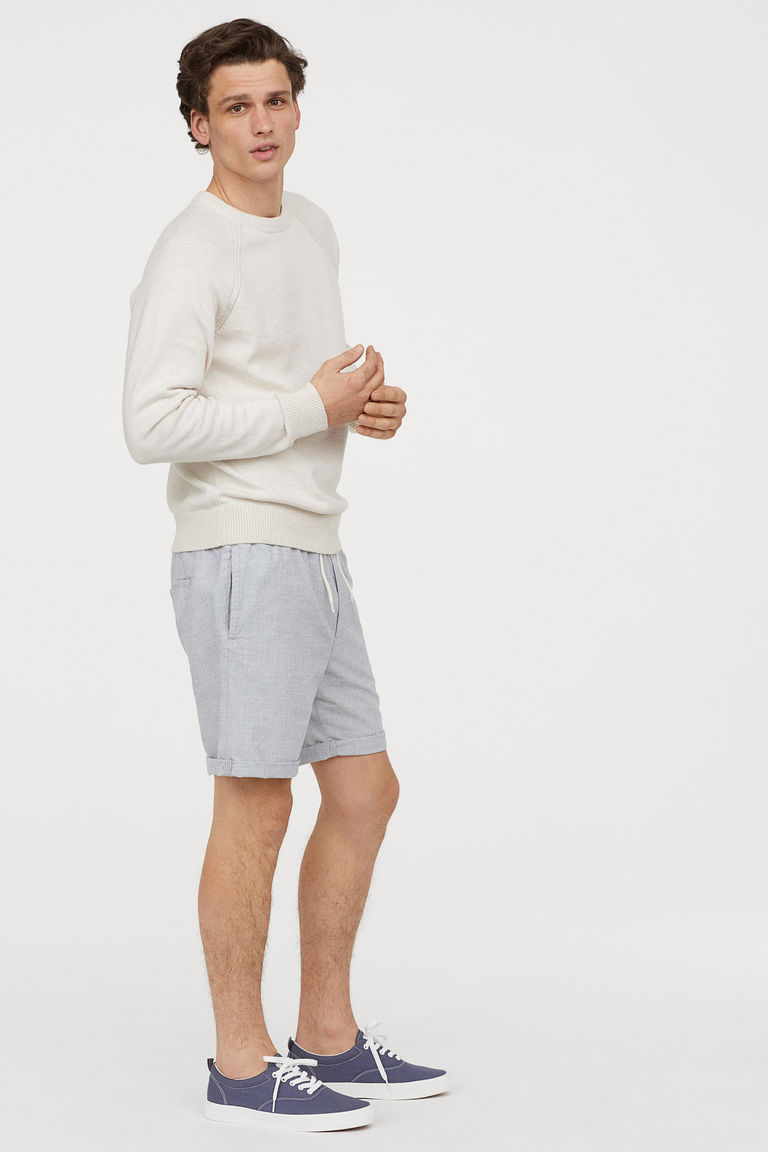 Kneelength cotton shorts