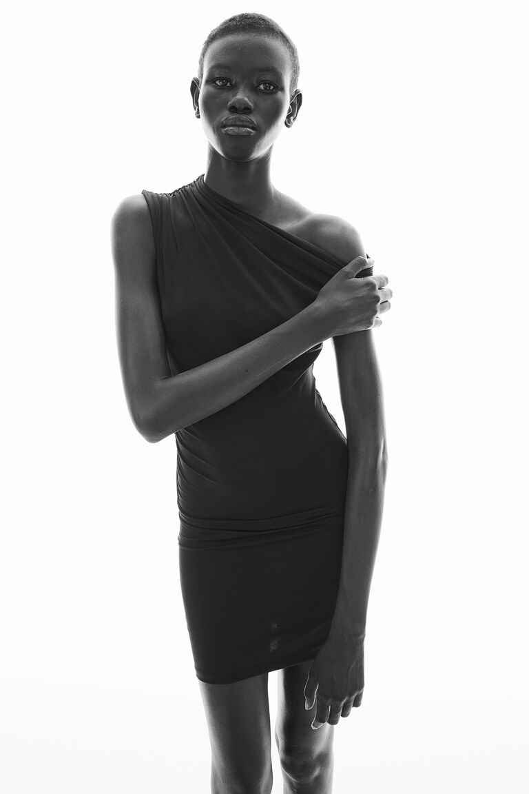 One shoulder fabina dress
