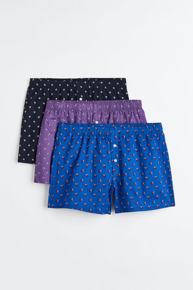3pack woven cotton boxer shorts