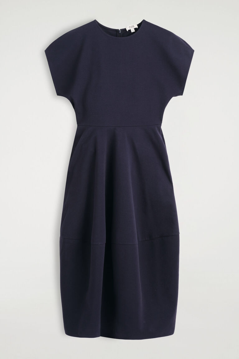 SCULPTED COTTON MIDI DRESS