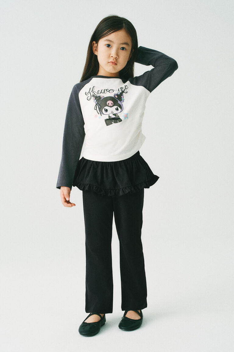 Flared layered trousers