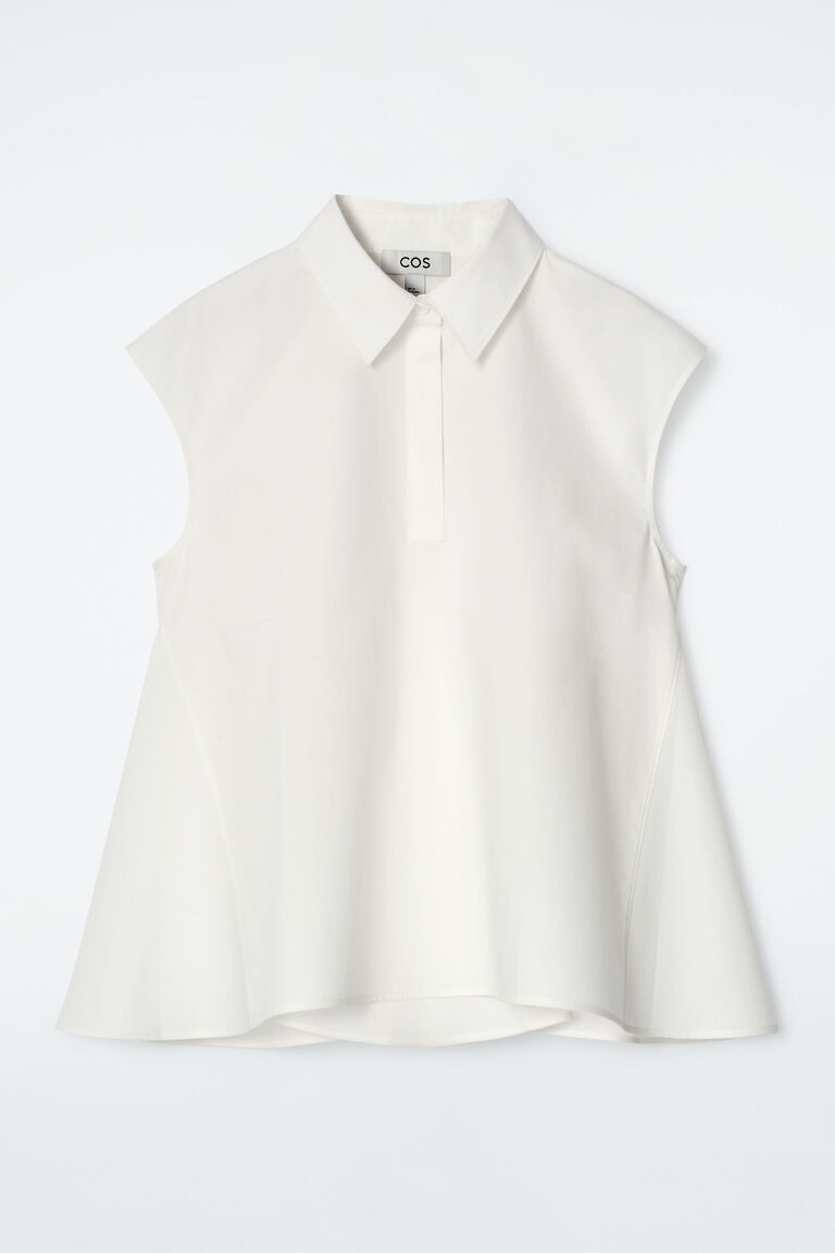 OVERSIZED SLEEVELESS COTTON BLOUSE