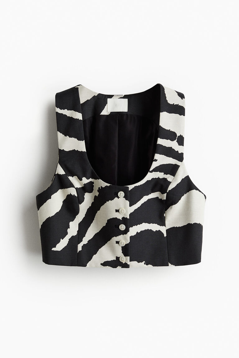 Cropped suit waistcoat