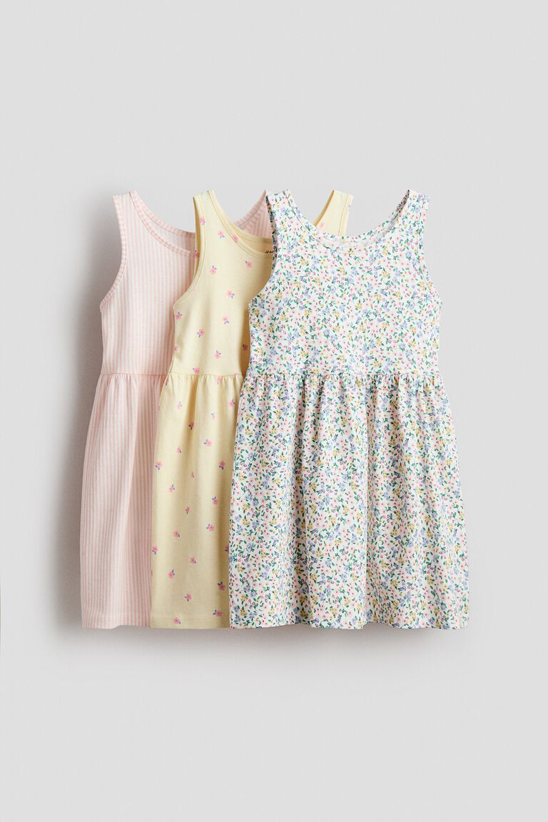3-pack printed cotton dresses