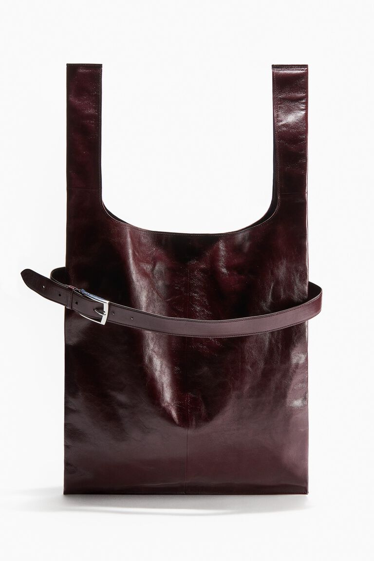Large leather tote bag