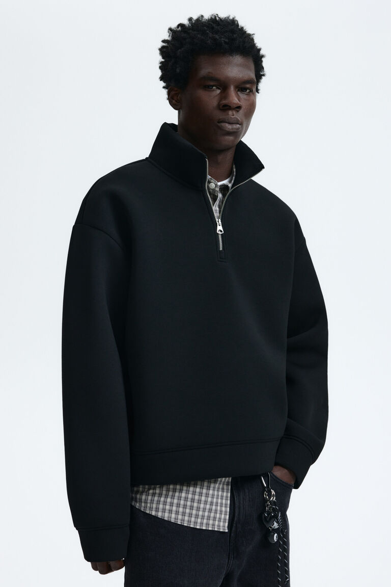 Loose Fit Zip-top scuba sweatshirt