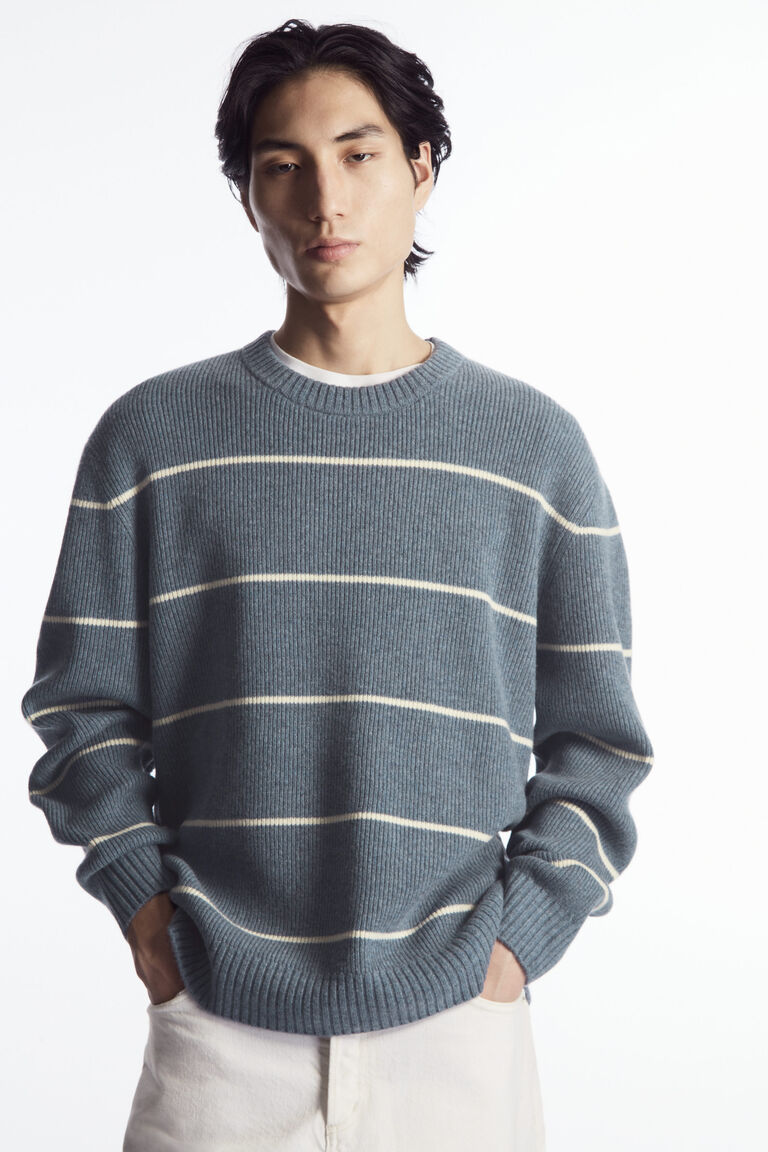 STRIPED WOOL AND YAK-BLEND JUMPER