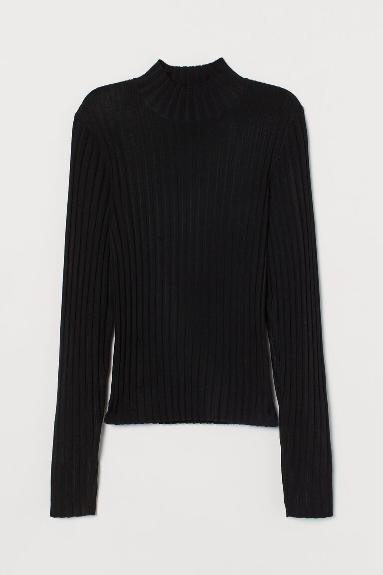 Ribbed poloneck jumper