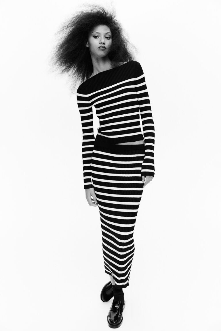 Blackpom Rib Knit Skirt main image 1