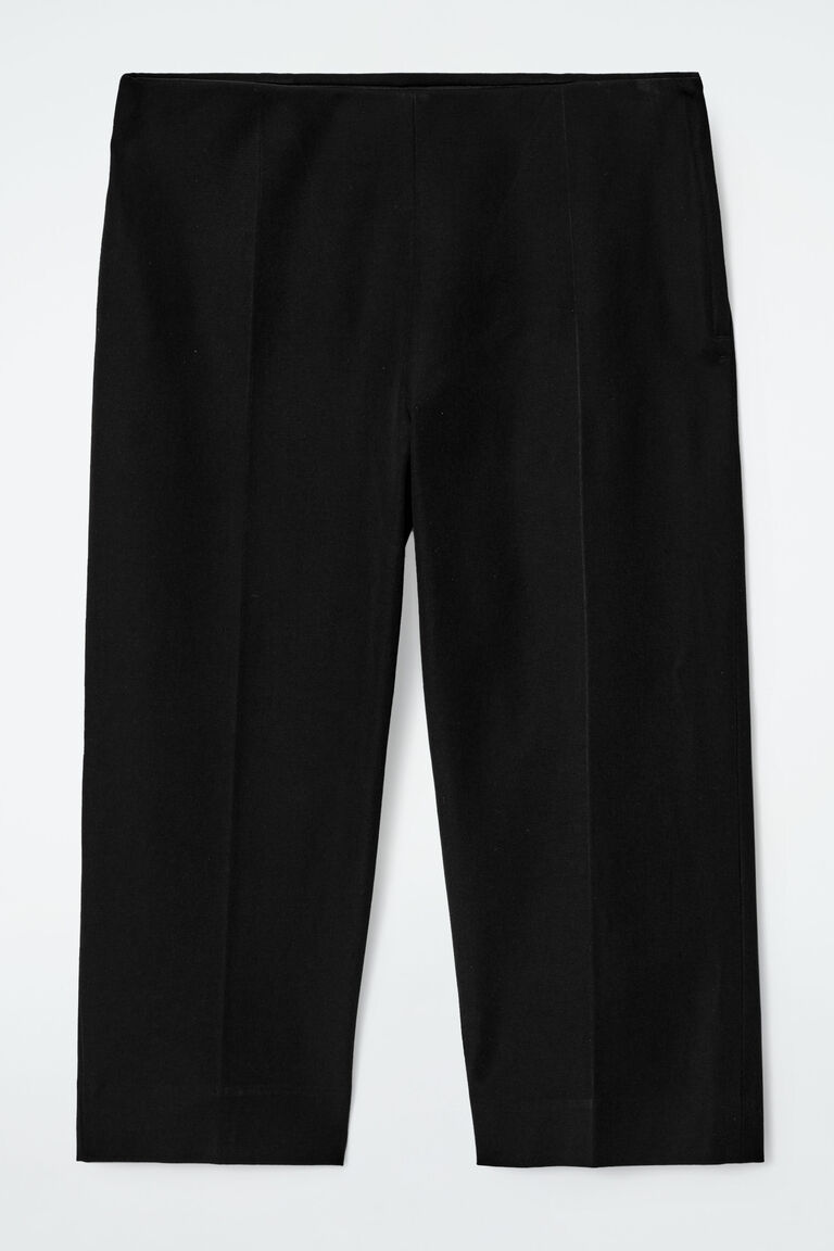 COTTON-BLEND CAPRI TROUSERS