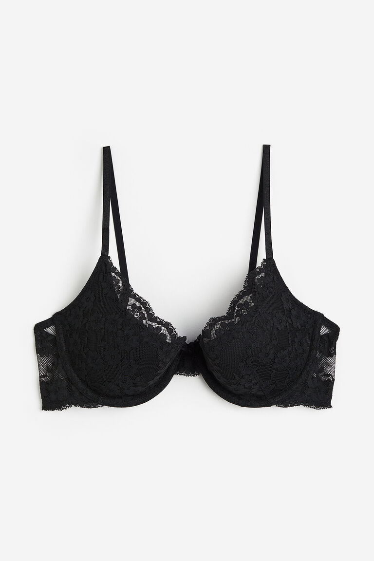 Padded Underwired Lace Bra & Panty Set main image 1