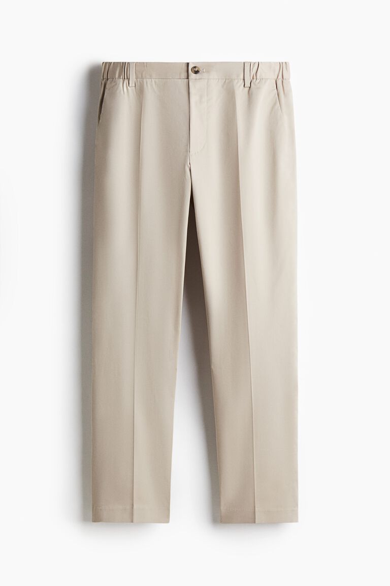 Striped Slim-fit Cropped Suit Trousers