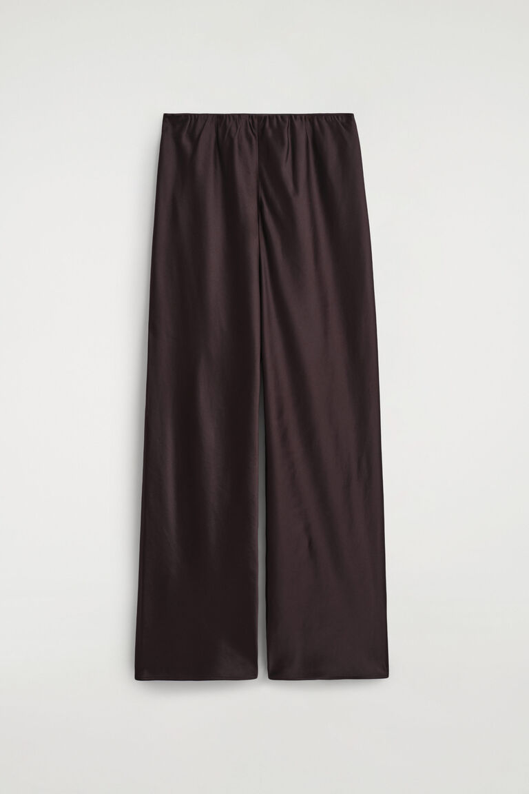 กางเกงขายาวทรง Wide-Leg ผ้าซาติน