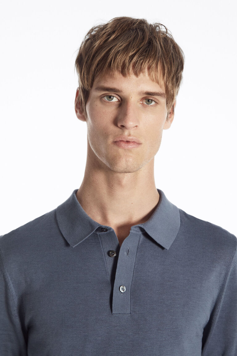 KNITTED SILK POLO SHIRT