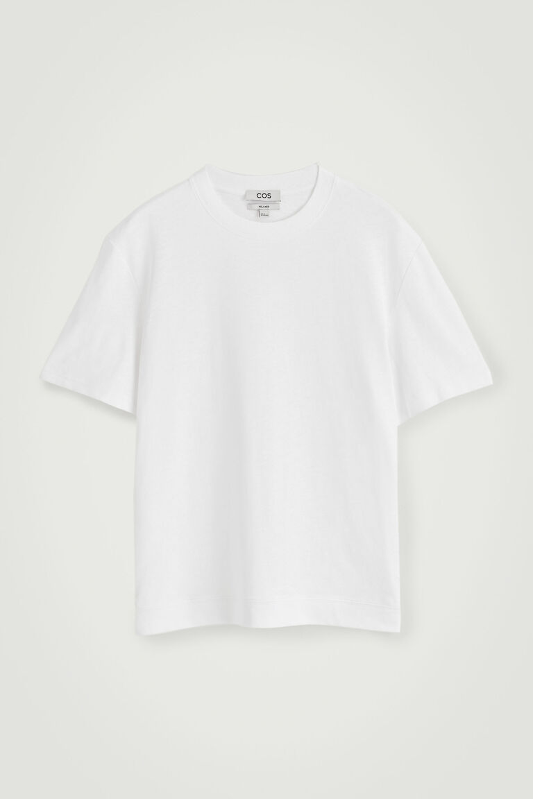 RELAXED SLUBBED COTTON-LINEN T-SHIRT