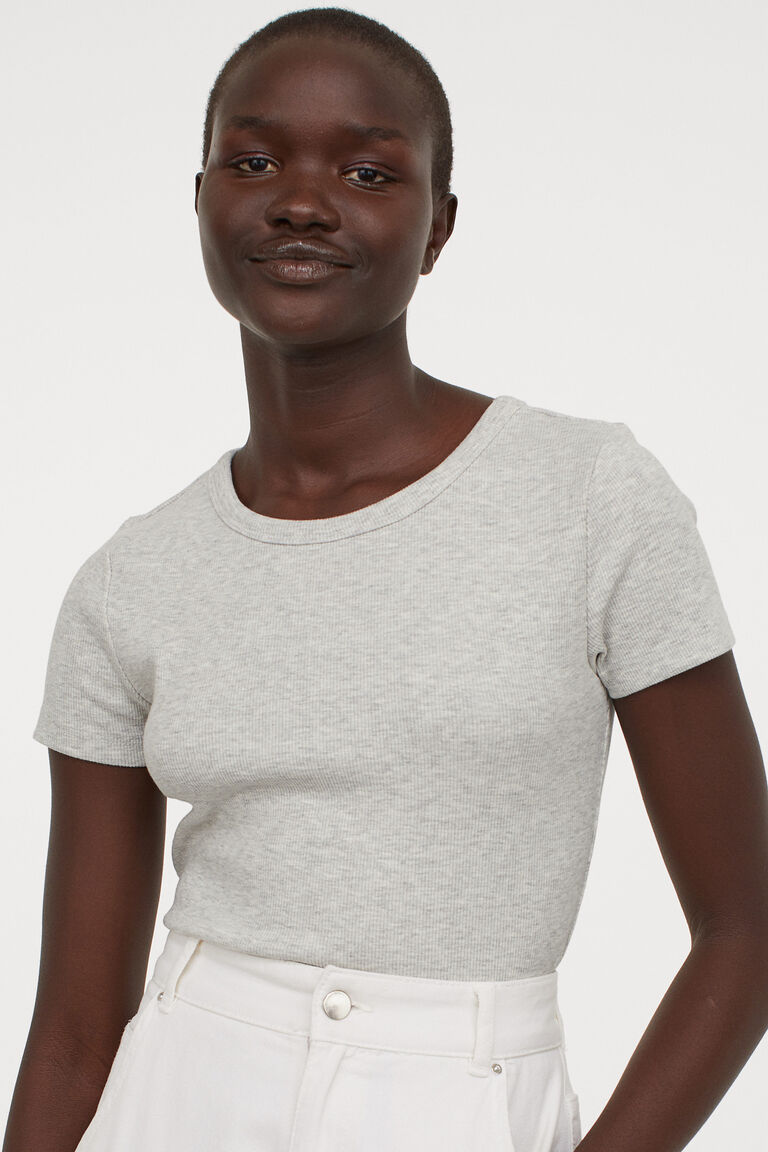 ribbed t shirt h&m