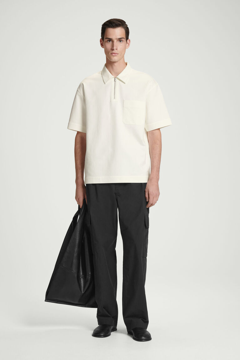 BELTED TECHNICAL COTTON CARGO TROUSERS