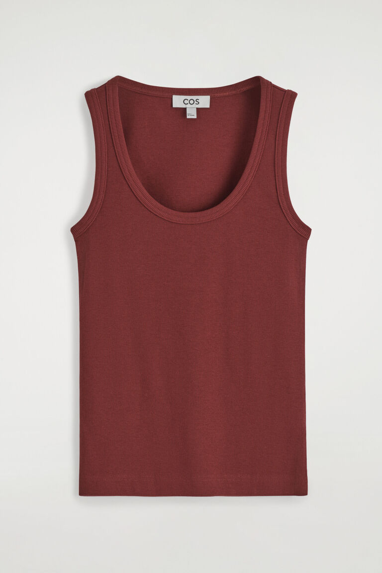 RIBBED SCOOP-NECK TANK TOP