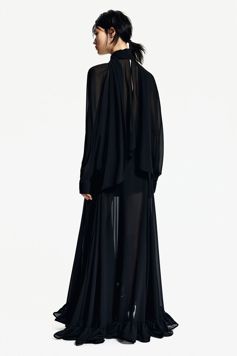 Mia Collection Women V-necktie Front Knot Chiffon Blouse