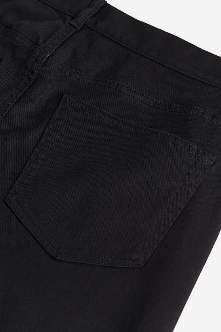 Twill Slim Leg Pants Cuff-Black
